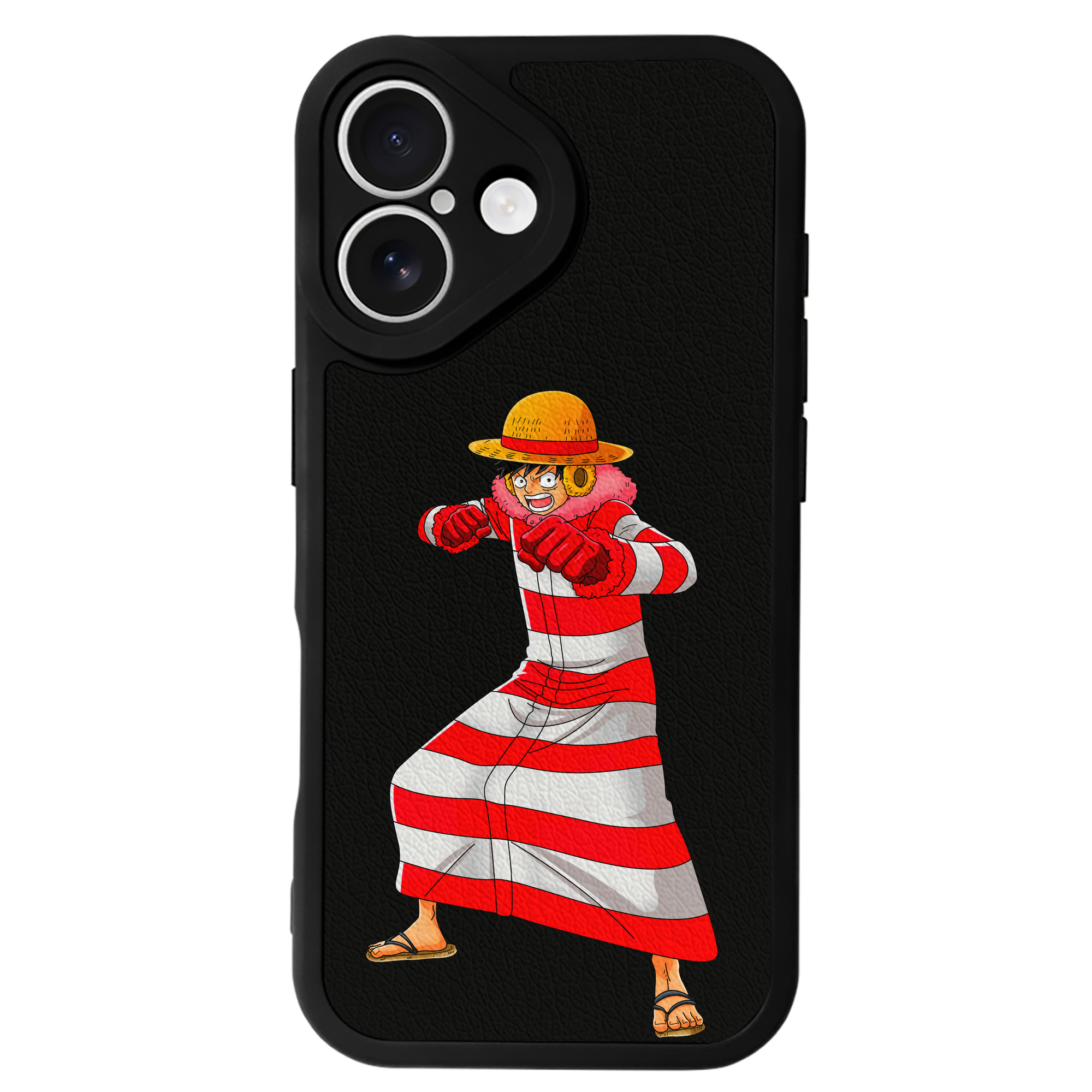 （画像用） ワンピース モンキー・D・ルフィ ONE PIECE Monkey D. Luffy 【iPhone 16シリーズ対応】シリコンスマホケース（レザー調） 材質：シリコン
